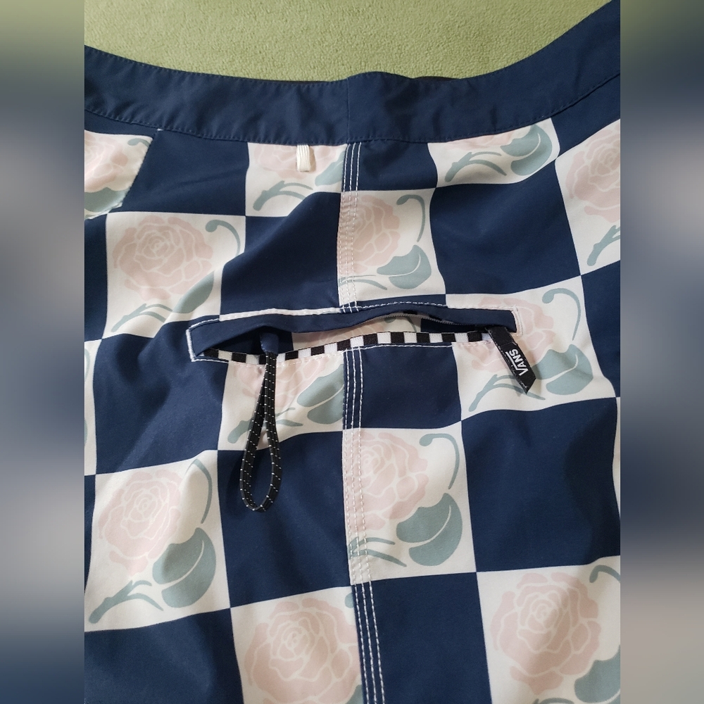 Vans Checkerboard Roses Swim Trunks - Picture 10 of 11